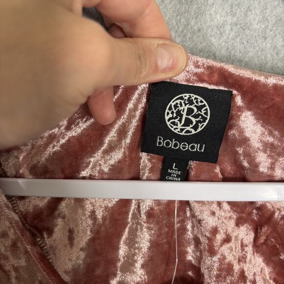 Bobeau Top Large Pink Crushed Velvet Flowy Flutter Romantic Coquette Boho Velour - Picture 5 of 12